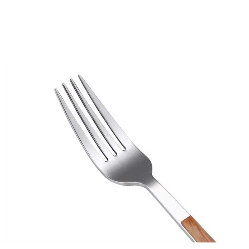 Imitation black wood cutlery set (8)