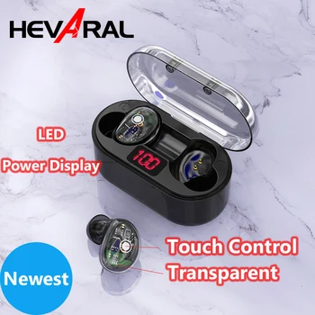 

Transparent Mini Touch Earphones LED Power Display Sport Headset Stereo Music Earphone HiFi Audio Good Voice Waterproof Earphone