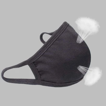 

Unisex Mouth Mask Adjustable Anti Dust Face Mouth Black Cotton Face Mask