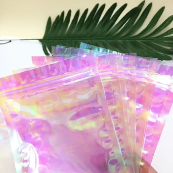 

50pcs/lot Empty Holographic Bags for Eyelashes and Eyelash Applicators Lash Packaging