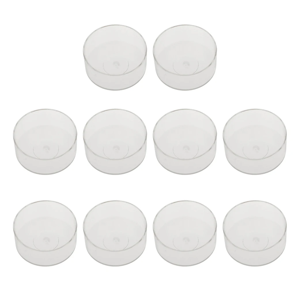 200x Pre-waxed Pre-tabbed Cotton Candle Wicks and 10 Pieces Plastic Clear Round Shape Tealight Cup Empty Case Candle Making Mold