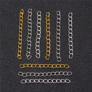 

50pcs/lot Necklace 5cm Extension Chain Bulk Bracelet Extended Chains Tail Extender For DIY Jewelry Making Findings Wholesale