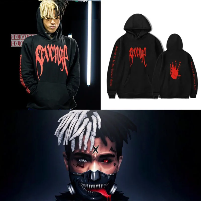 Толстовка с капюшоном Xxxtentacion для мужчин и женщин Свитшот в стиле оверсайз хип-хоп