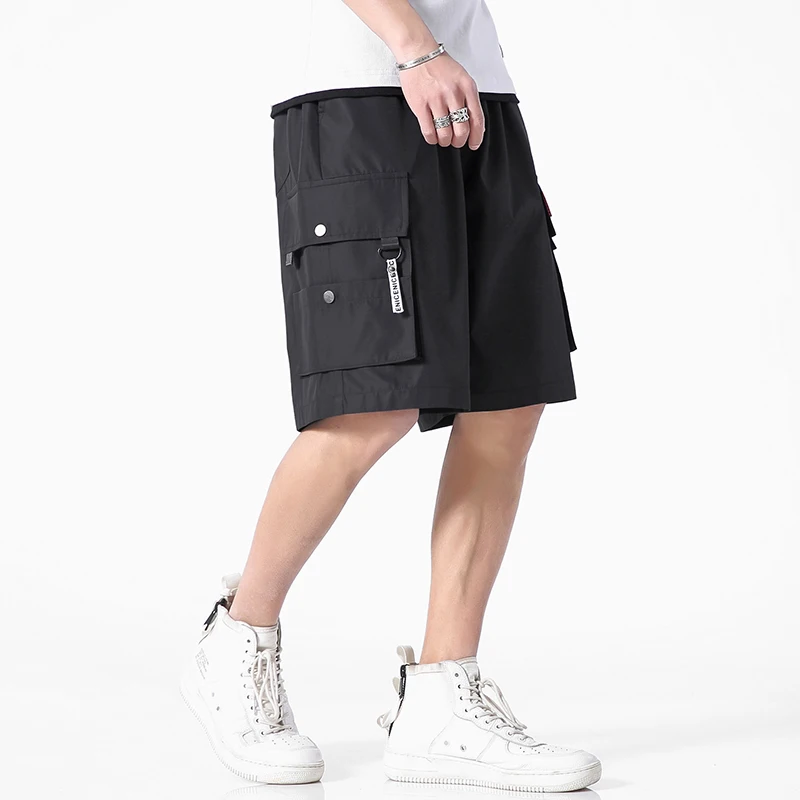 

Dossan Mens Cargo Shorts 2020 New Brand Muti-Pockets Pants Cotton Loose Work Casual Short Drawstring Pants Plus Size 5XL