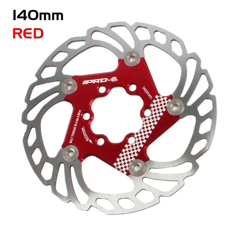 140mm Rotor Red PRO 140 мм плавающие тормозные роторы CNC дорожный велосипед из сплава масляный диск Тормозной суппорт линия Тяговая Гидравлический дисковый тормоз дорожный велосипед - Цвет: 140mm Rotor Red