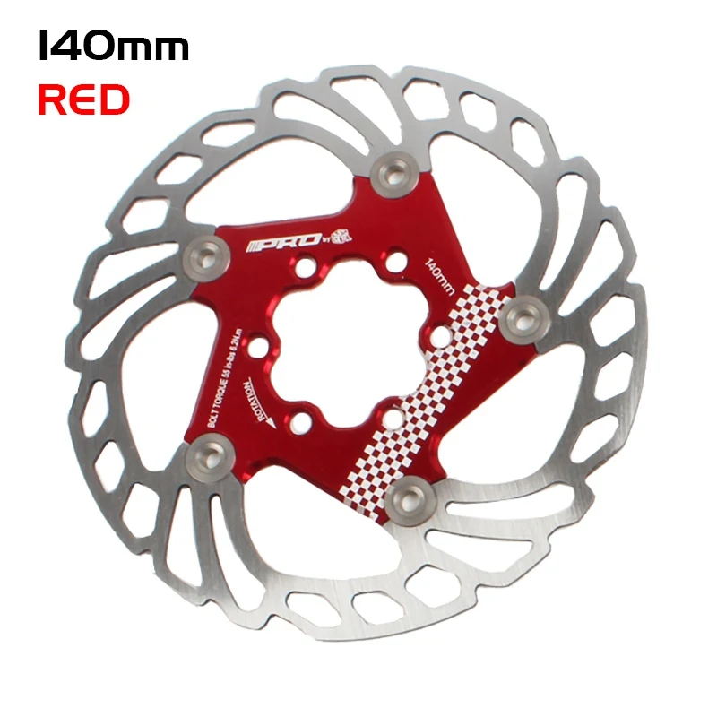 PRO 140 мм плавающие тормозные роторы CNC дорожный велосипед из сплава масляный диск Тормозной суппорт линия Тяговая Гидравлический дисковый тормоз дорожный велосипед - Цвет: 140mm Rotor Red