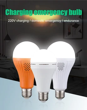 

E27 LED Emergency Light 9W 12W 15W Night Market Lamp Intelligent Charging Emergency Light Bulb Rechargeable Battery Lighting