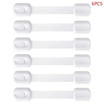 

6Pcs Baby Safety Fridge Drawer Cupboard Cabinet Protection Strap Lock Children Security Protector 3M Adhesive No Drilling