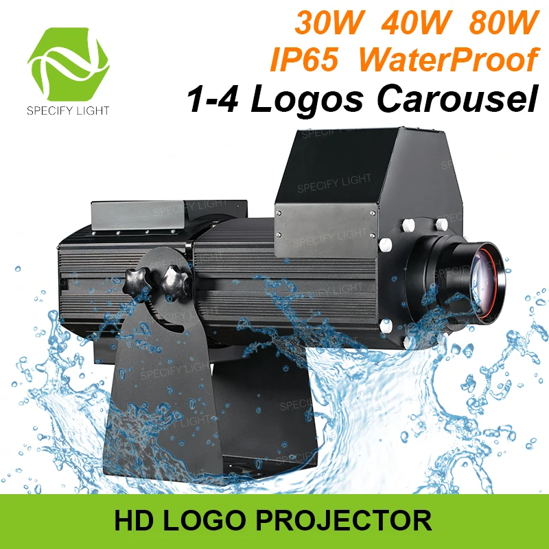 

Outdoor 30W 40W 80W 1-4PCS Logo Projector IP65 Waterproof Customizing Multi-Logo Carousel Loop Gobo Projecting COB LED Light