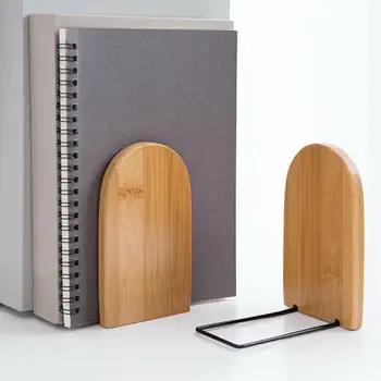 

2 Pcs Durable Wooden Bookends Block Book Organizer Frame Desktop Storage Rack Book Stand Folder Home Supplies