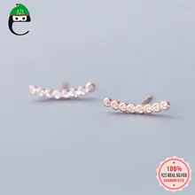 ElfoPlataSi,, 925, твердые, настоящее Стерлинговое Серебро, Мода 925, индивидуальные CZ серьги-гвоздики для женщин, девушек, хорошее серебро, ювелирное изделие, ED89