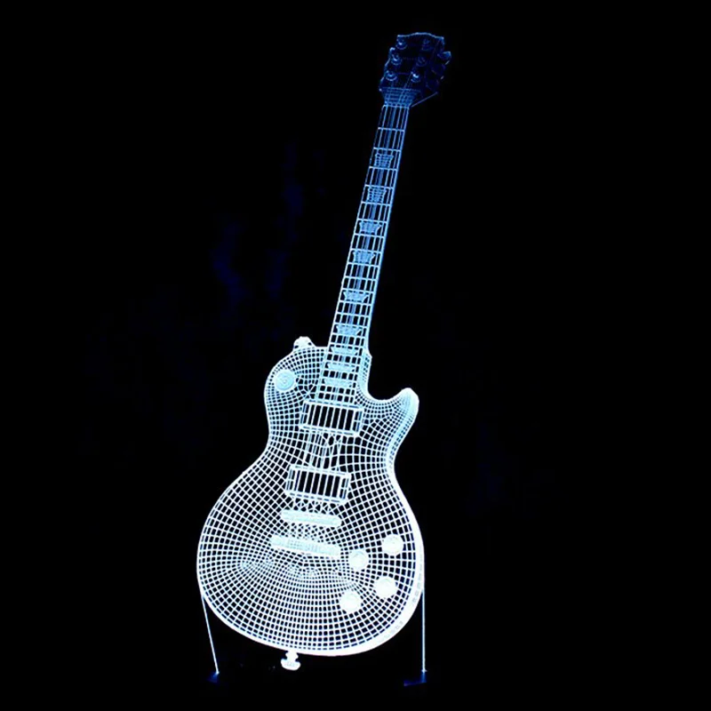 3D Led визуальный цветной Usb пресс-переключатель настольная лампа детский спальный ночник креативный модный Музыкальный Электрический гитарный светильник Guitar3