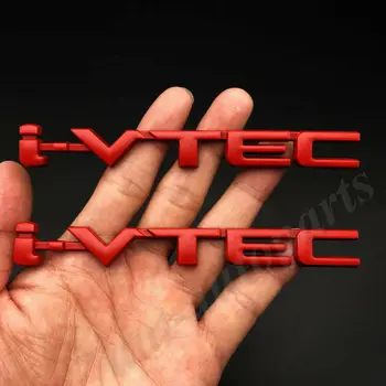 

2pcs Metal Red i-VTEC Car Trunk Rear Turbo Fender Emblem Badge Decals Sticker