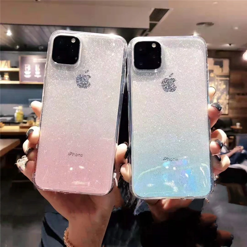 Прозрачные чехлы для iphone 11 Pro 11Pro мягкий чехол из ТПУ с блестками и звездами pro 2019 6