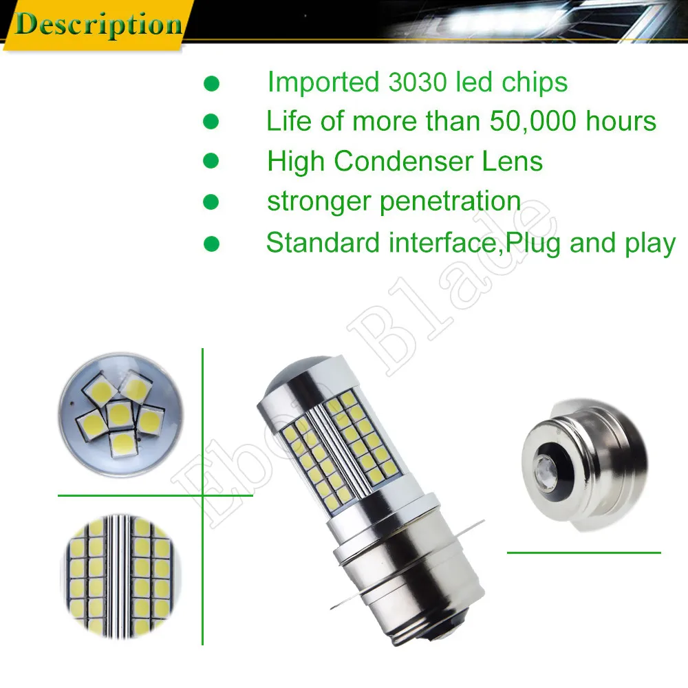 2 шт. P36S светодиодный автомобиль лампы 3030 66SMD белый 6000K Автомобильная Противо-Туманная светильник DRL лампа стоп-сигнала 6 в, 12 В, 24 В постоянного тока, 30V DC автомобильного транспортного средства для укладки волос