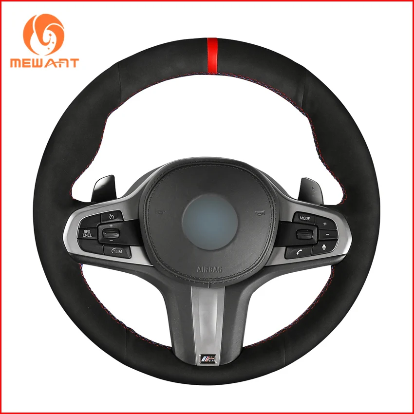 Чехол на руль MEWANT из черной замши для BMW M Sport G30 G31 G32 G20 G21 G14 G15 G16 X3 G01 X4 G02 X5 G05