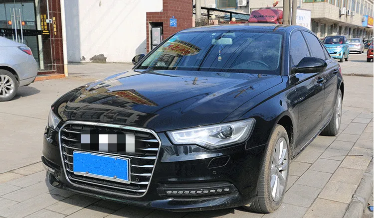 Qirun led drl дневные ходовые огни для Audi A6L 2012-2015 с динамическим движущимся желтым поворотным сигналом