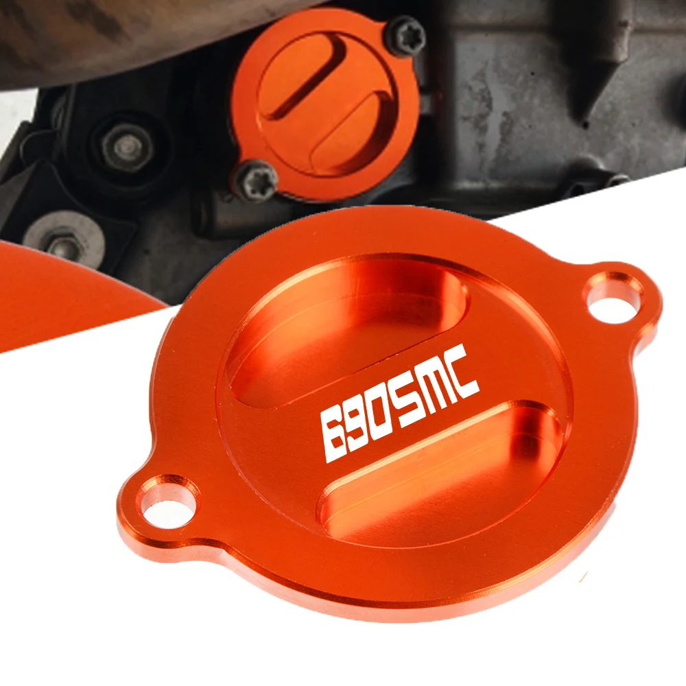

High Quaity With LOGO Motorcycles Accessories CNC Aluminum Engine Oil Filter Cover Cap Racing Engine Tank Cover For KTM 690SMC