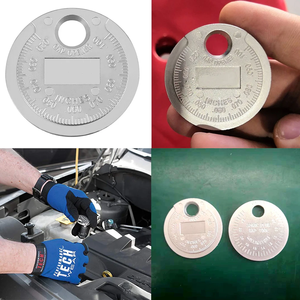 

Spark Plug Gap Measurement Tool Adjustable Coin-Type 0.6-2.4mm Range Spark Plug Gage Engine Ignition System Accessories