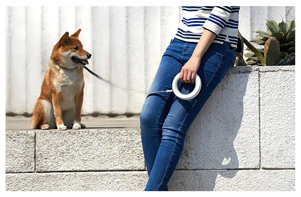 Xiaomi Moestar Retractable Dog Leash Ring Led Lighting Flexible Pet Collar Dog Puppy Traction Rope Belt Length 2.6m Smart Remote