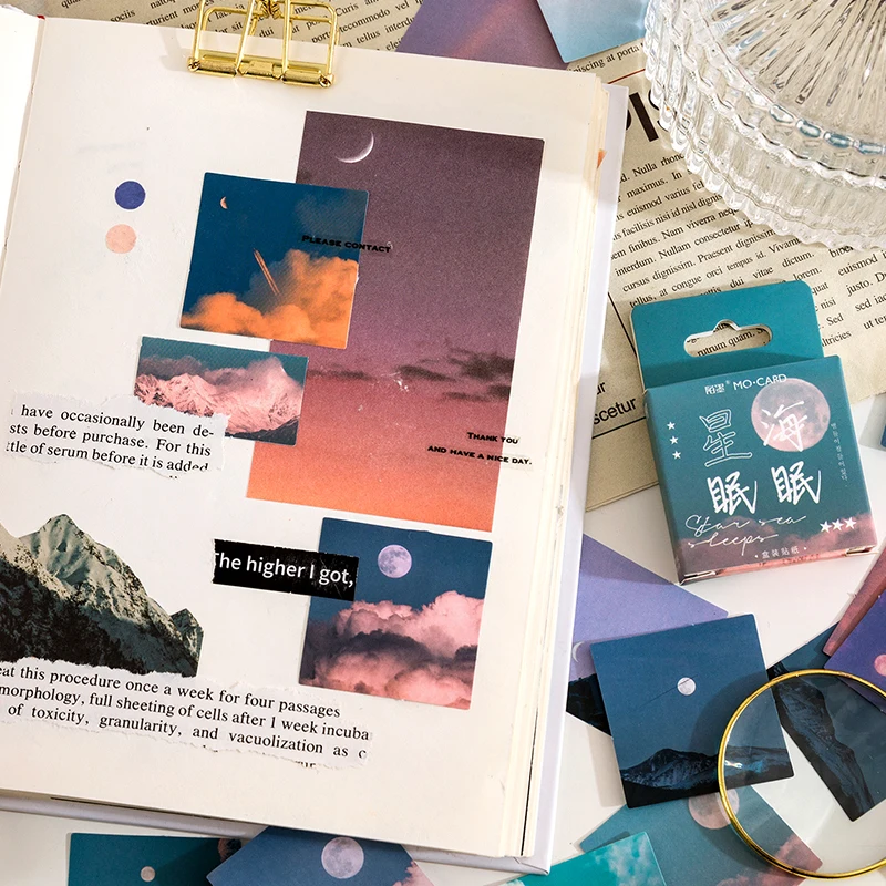 46 pcs/Box Dusk Moon Decorative Stickers Scrapbooking diy Stick Label Diary Stationery Album Journal Sky Scenery Sticker