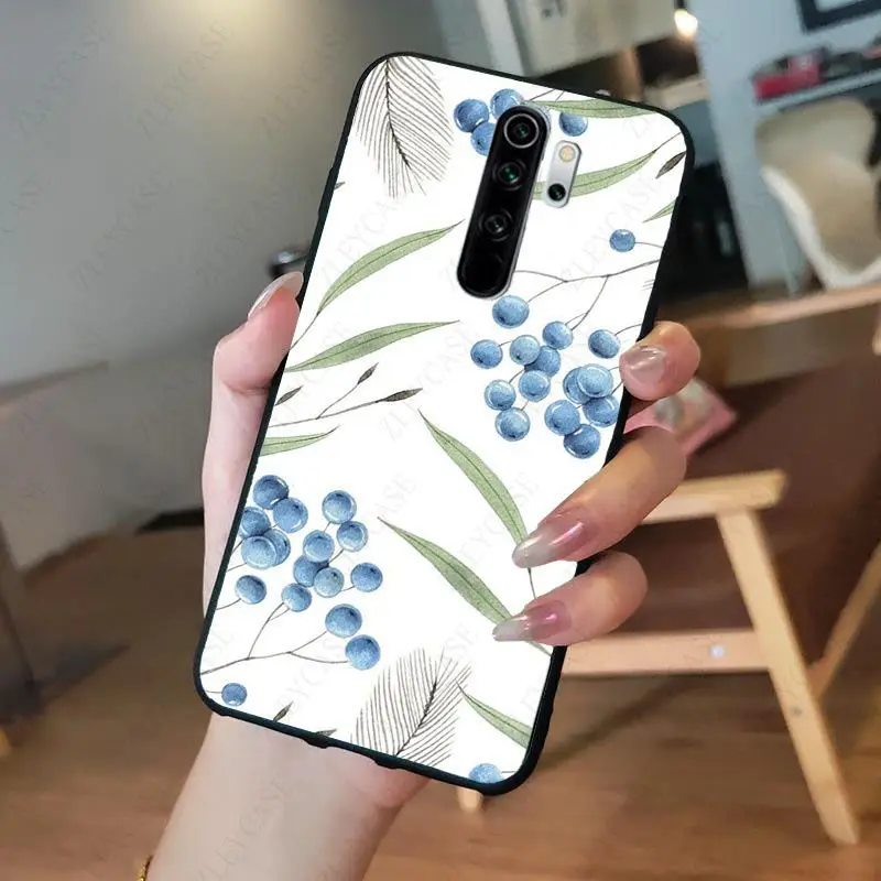 Summer green leaves fruit lemon peach pomegranate grapes Phone Case for redmi note8pro 7 note5 note6pro 7A 8A 8T note9s note9pro xiaomi leather case glass Cases For Xiaomi