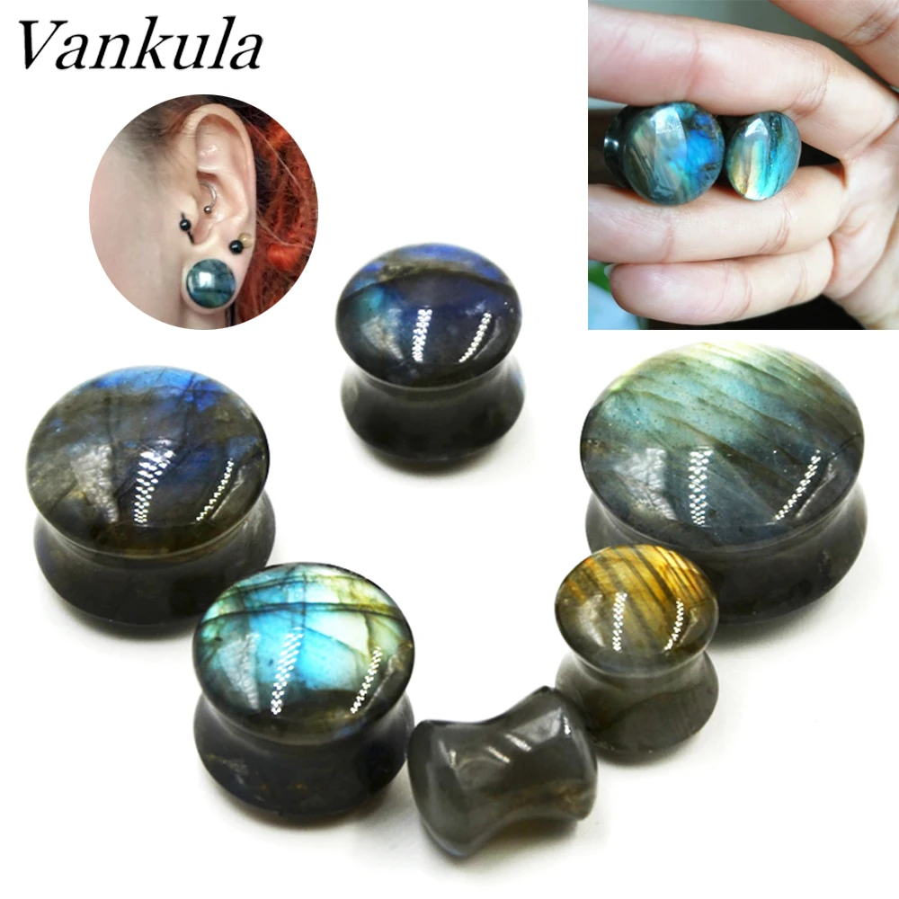 

Vankula Natural Stone Ear Plug Tunnels Stone Ear Plug Expander For Body Jewelry Stretching Pair Selling
