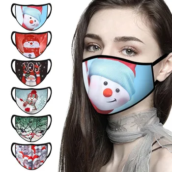 

1Pcs Christmas Print Face Mask Washable And Reuseble Breathable Mouth Cover Multi-Purpose Face Cover mascarilla reutilizable