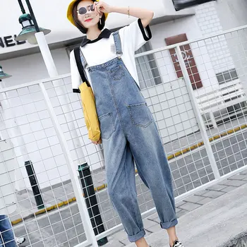 

Loose Denim Bib Denim Jumpsuit Women Women High Waist Was Thin Ankle Length Jean Bodysuit Denim Dungaree Women Denim Female