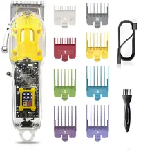 

Electric Hair Clipper Barber Rechargeable Hair Cutting Machine Professional Hair Trimmer Transparent Style LCD Digital Display