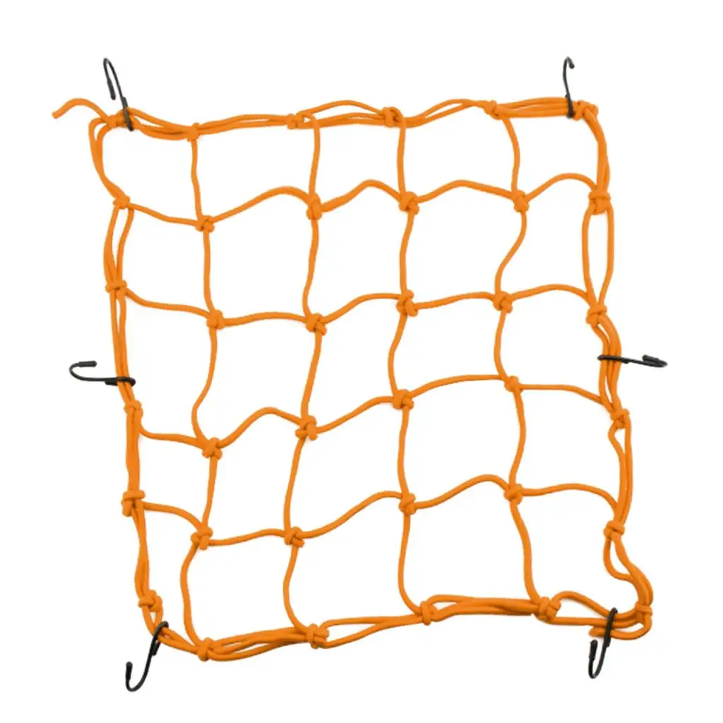 6 Hooks Motorbike Motorcycle Cargo Hold Down Net Yellow 40*40cm