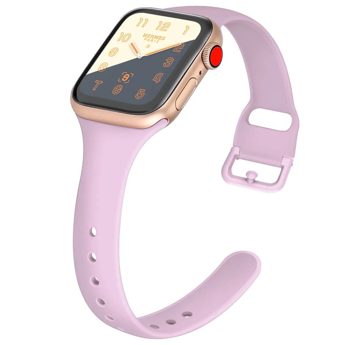 Lavender purple Ремешок для Apple Watch 38 мм 42 мм спортивный силиконовый iWatch 5 4 ремешок 44 мм 40 мм ремень браслет correa Apple watch 5 4 3 Аксессуары - Цвет ремешка: Lavender purple