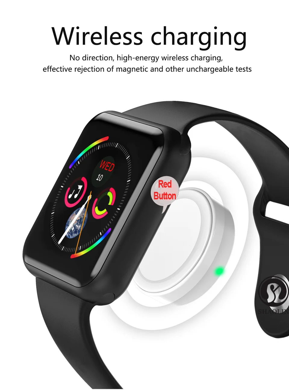 Bluetooth чехол для смарт часов для apple iphone samsung xiaomi android phone pk Smartwatch apple watch(красная кнопка