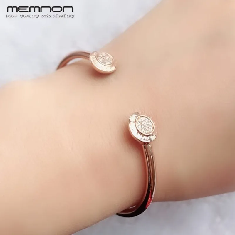 Memnon, серебряный браслет, 925 пробы, серебряный,, классический, открытый, розовый, браслеты для женщин, Серебро S925, фирменный браслет, хорошее ювелирное изделие