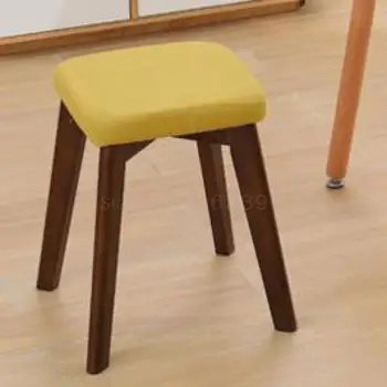 

Solid Wooden Stool, Home Dressing Stool, Fashionable Dining Table And Stool, Simple Small Square Stool, Creative Dressing Stool,