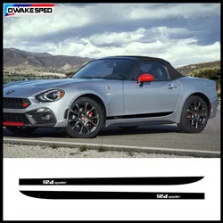For-Fiat 124 Spider Car Door Side Skirt Sticker Sport Racing Stripes Auto Body Decor Vinyl Decals Both Side Exterior Accessories (2)_副本