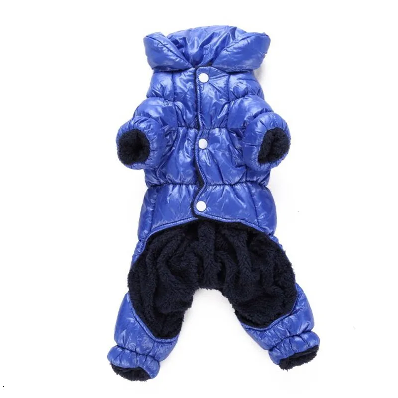 Теплая зимняя одежда для собак с воротником, ветрозащитные комбинезоны для собак, пуховое пальто, водонепроницаемая утепленная парка, комбинезон для собак, одежда для щенков