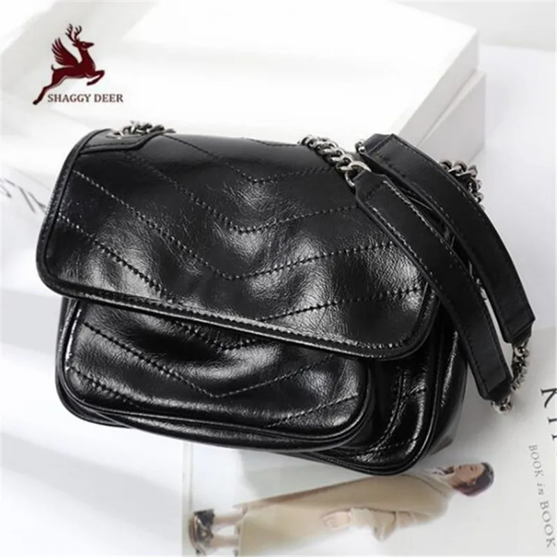 

Diuble Chains Handmade Customized Fashion Flap Bags Oil Waxed Casual High End Single Shoulder Bags