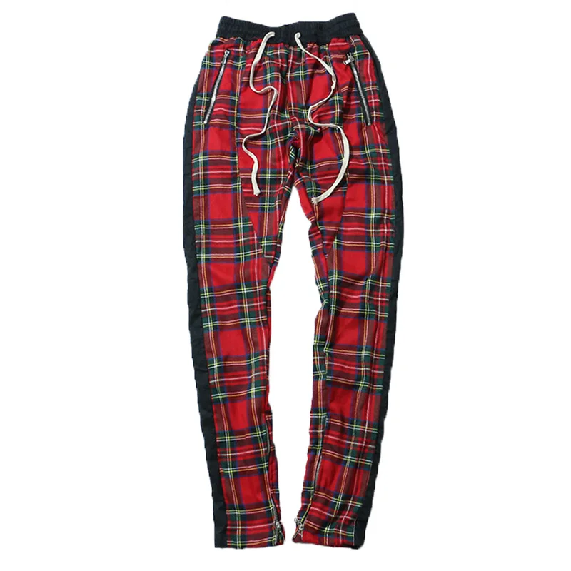

Scottish Plaid Jogger Pants Fitness Pants Men Drawstring Hip Hop Track Trousers Men Streetwear HipHop