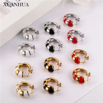 

XUANHUA Charms Bone Korean Earrings For Women Stainless Steel Jewelry Woman Accessories Fashion Jewelry Gifts For Girls