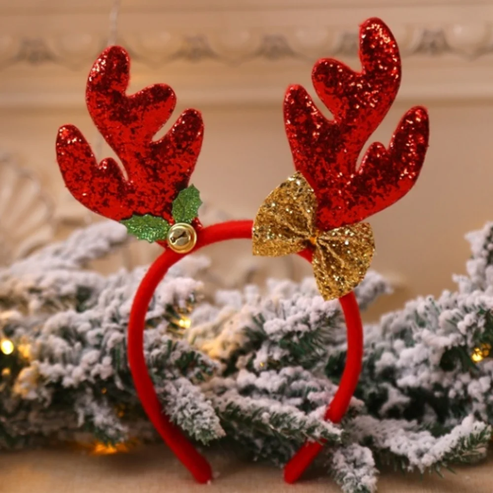 Headband Antler Decoration Chrisrmas Ornament Performance Headband Xmas Gift Adult Kids Head Accessories Antlers Craft Cute