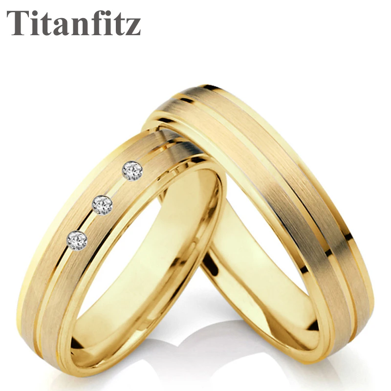 Anillos de aniversario de boda para mujer y hombre, sortija de acero inoxidable con piedra, anillo bague, años|Anillos| AliExpress