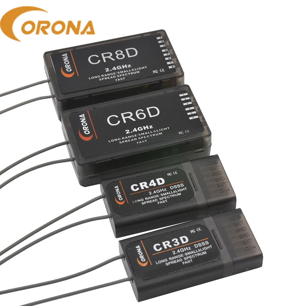 Ресивер Corona CR3D/CR4D/CR6D/CR8D 2 4 ГГц 3 канала 8 каналов (V2 DSSS) совместим с CT8Z/CT8J/CT8F для