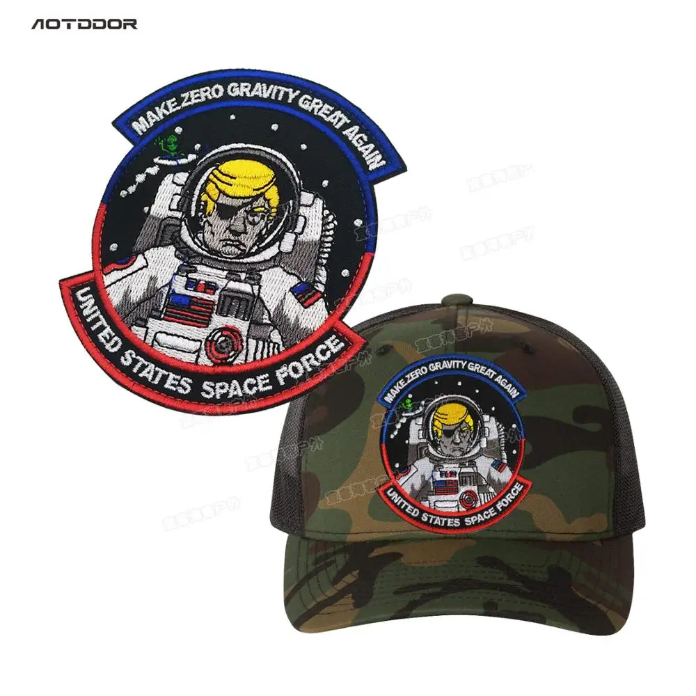 

Astronaut Embroidery Patches Badges Emblem military Army 9 *8cm Accessory Outdoor Hoop and Loop Tactical Morale America USA