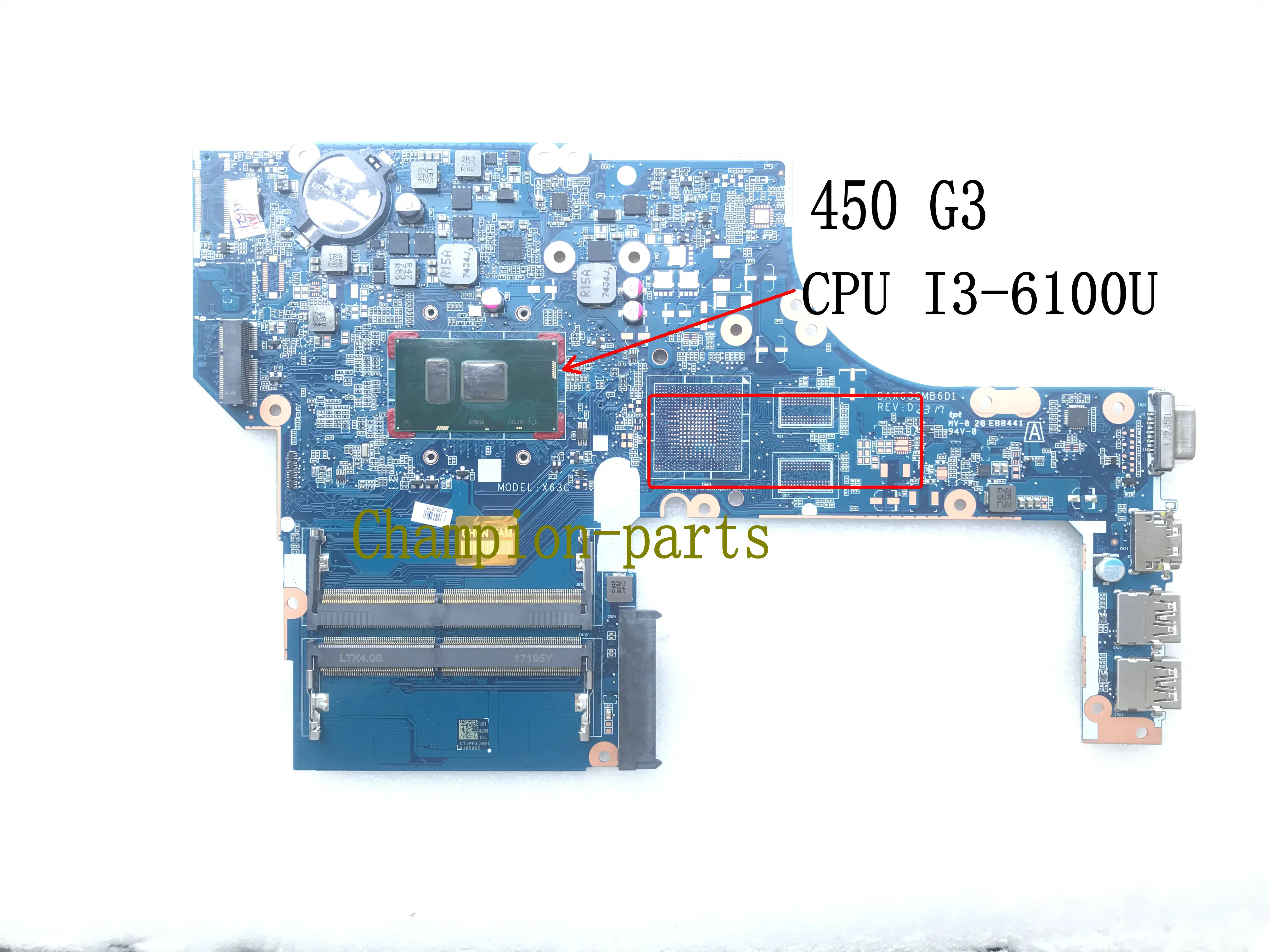 

В наличии материнская плата для ноутбука DAX63CMB6D1 для HP 450 G3 процессор материнской Платы CORE I3-6100U RAM DDR4