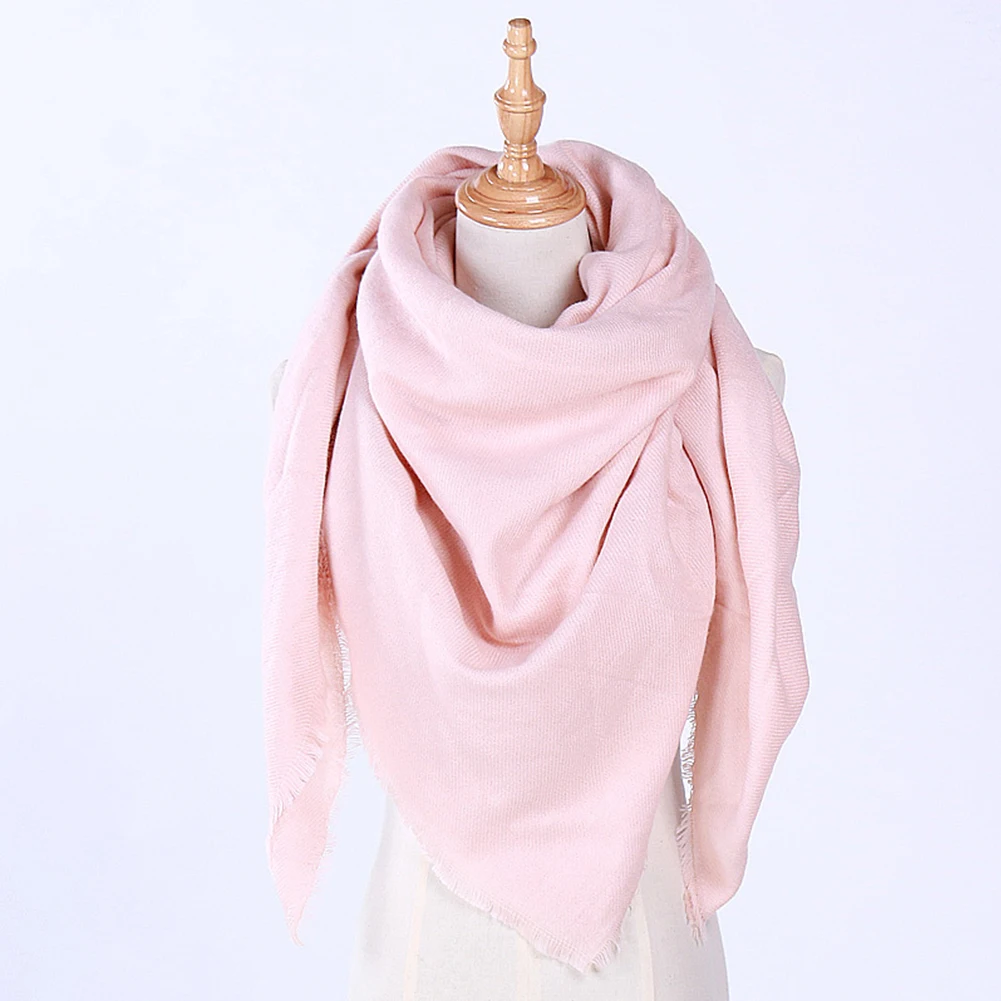 

Women Men Soft Keep Warm Easy Clean Triangle Gift Autumn Winter Scarf Daily Acrylic Decorative Protective Solid Casual Outdoor