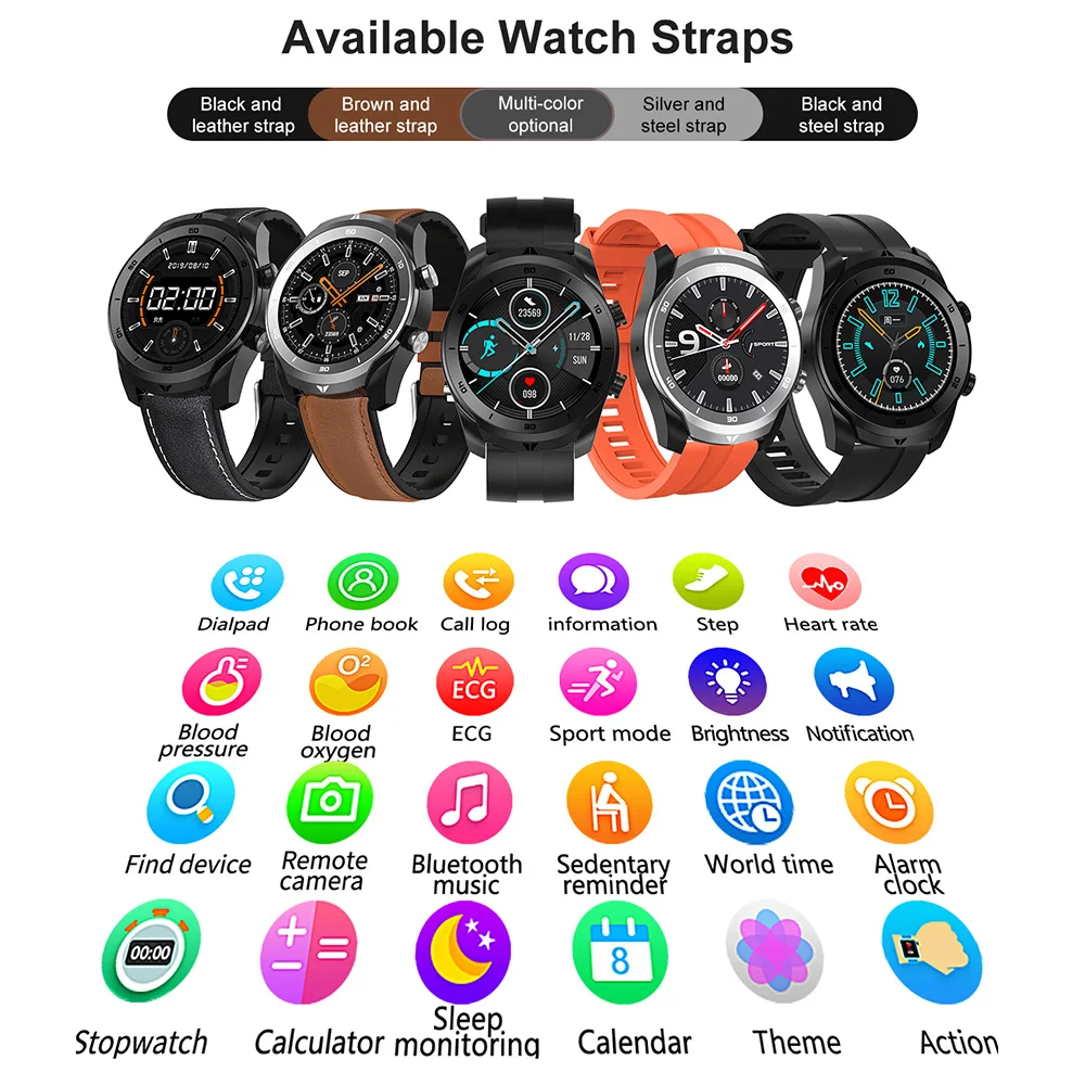 Greentiger DT79 ЭКГ Смарт часы для мужчин IP67 Водонепроницаемый Bluetooth Вызов 360*360 HD + PPG