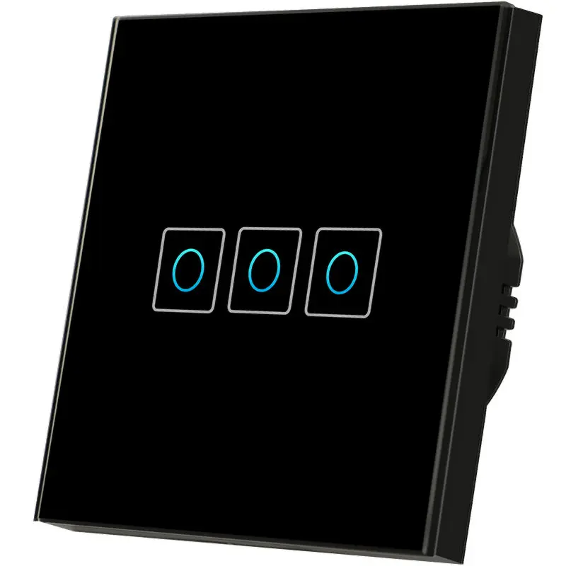 

EU Standard 1/2/3 Gang 1 Way Smart Wall Light Switch, Crystal Glass Panel Touch Switch, Light Wall Touch Screen Switch For Led