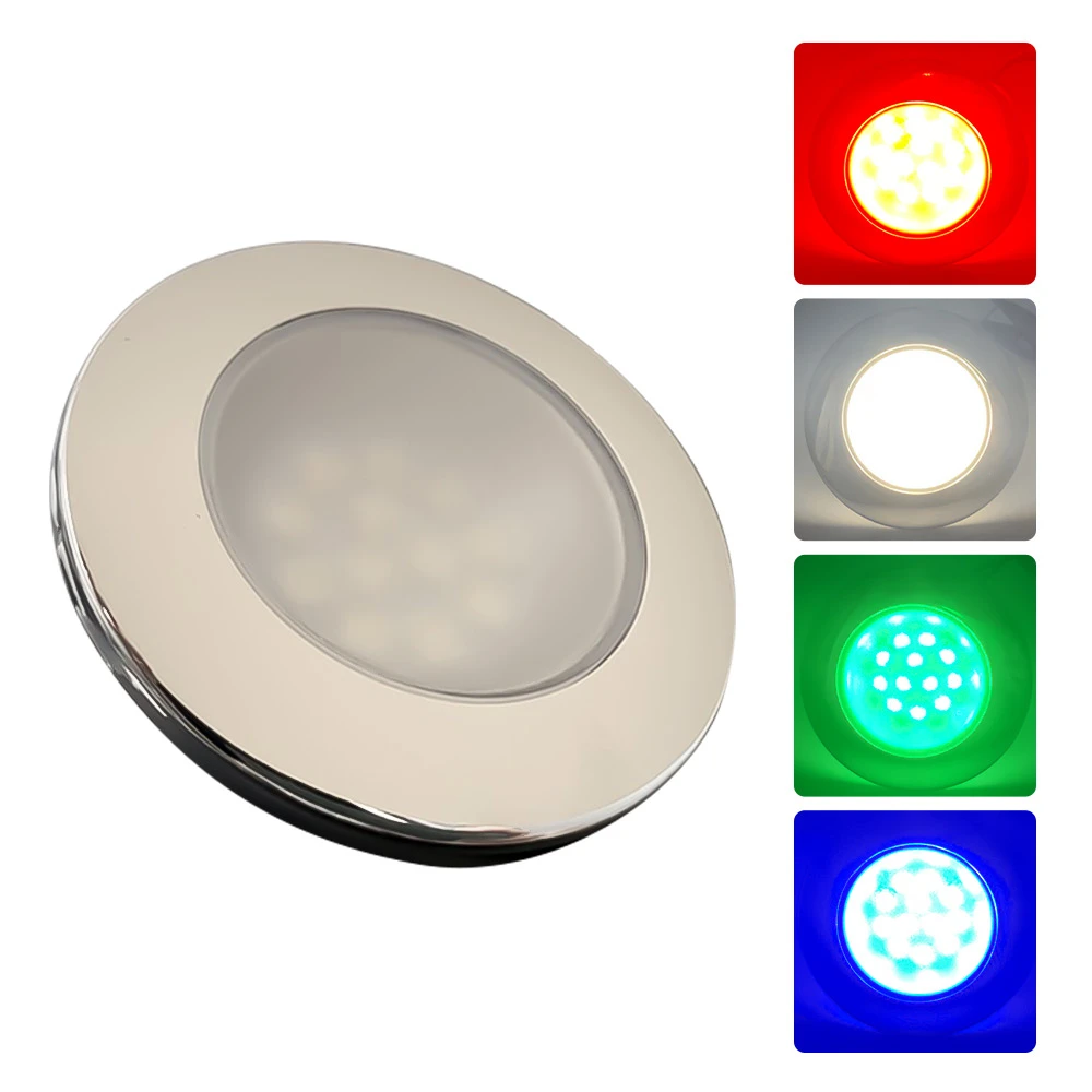 Boat Courtesy Lights LED Marine Cabin Lamp RGBW With Stainless Steel