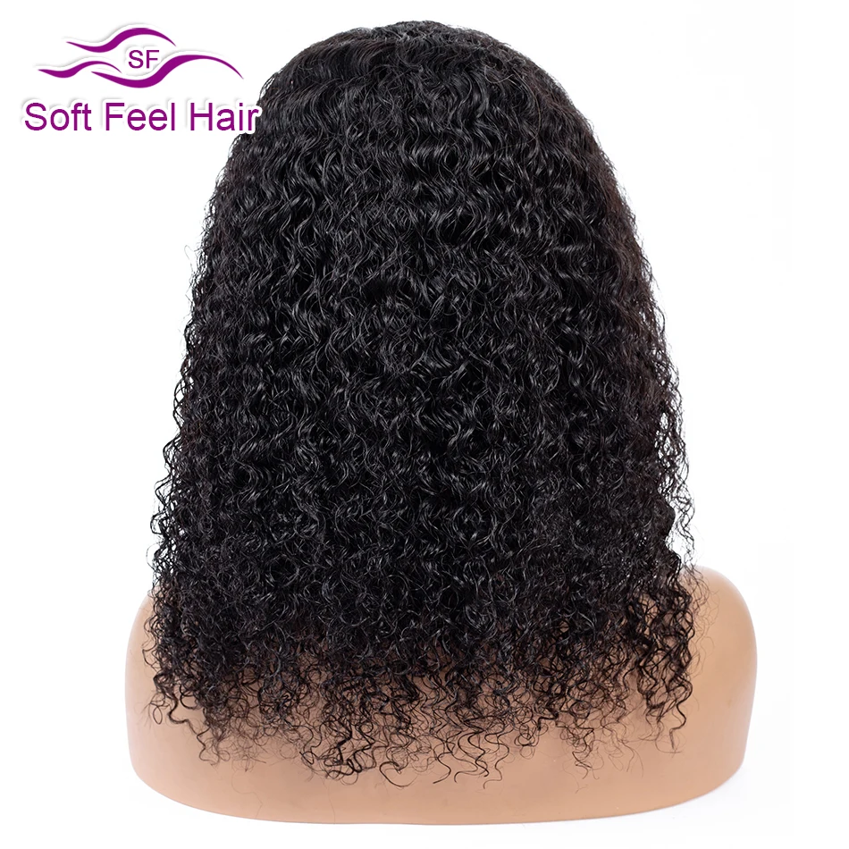 Soft Feel Hair Парики из натуральных волос на кружевной основе для черных женщин Remy бразильский парик предварительно сорванный кудрявый парик с волосами младенца